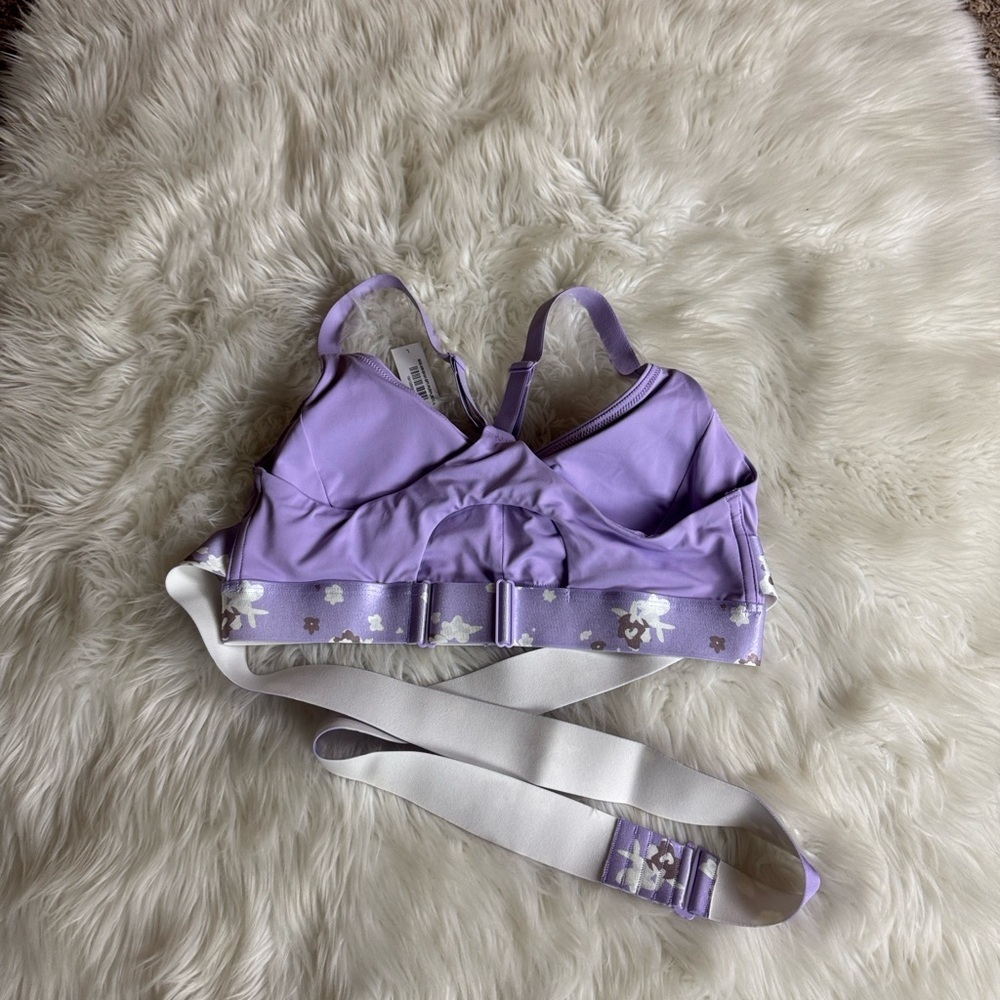 Adore Me Maven medium impact sports bra Purple Rose print Large New with tag - Picture 7 of 15